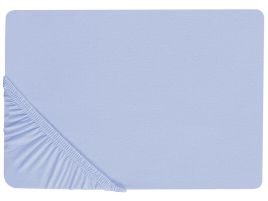 Cotton Fitted Sheet 90 x 200 cm Blue JANBU