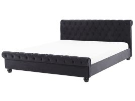 Velvet EU King Size Waterbed Black AVALLON