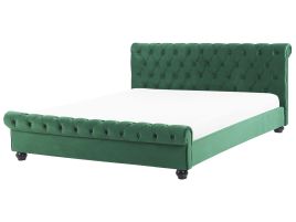 Velvet EU King Size Waterbed Green AVALLON