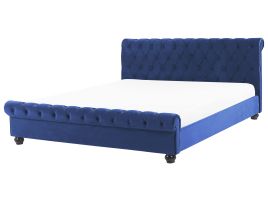Velvet EU King Size Waterbed Blue AVALLON