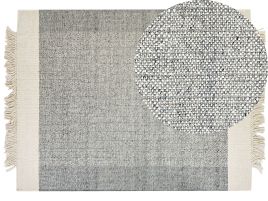 Wool Area Rug 160x230cm Grey and Off - White