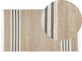 Jute Area Rug 80x150cm Beige and Grey