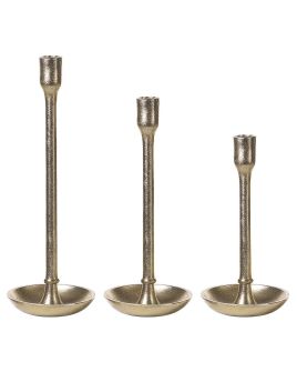 Set of 3 Candlesticks Gold