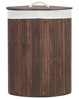 Bamboo Basket with Lid Dark Wood MATARA
