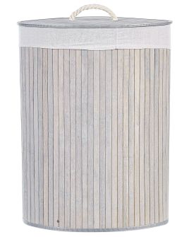 Bamboo Basket with Lid Light Grey MATARA