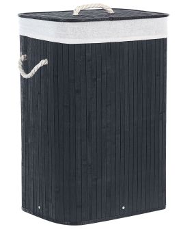 Bamboo Basket with Lid Black KOMARI