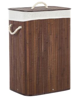 Bamboo Basket with Lid Dark Wood KOMARI
