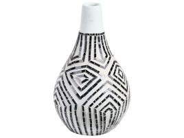 Terracotta Decorative Vase 50 White Black