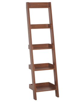 5 Tier Ladder Shelf Dark Wood MOBILE DUO