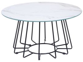 Marble Effect Coffee Table White with Black BERNIE