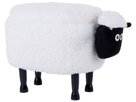 Fabric Storage Animal Stool White SHEEP