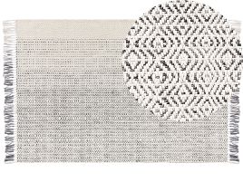Wool Area Rug 160x230cm White and Grey
