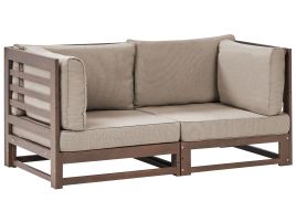 2 Seater Certified Acacia Wood Garden Sofa Dark TRANI