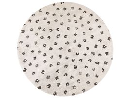 Round Cotton Area Rug 140cm Beige