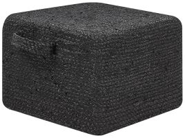 Jute Pouffe 45 x 45 x 30 cm Black DHADAR