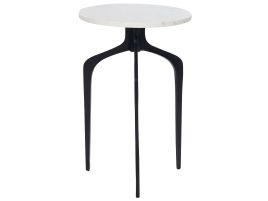 Side Table White Marble with Black TIHOI