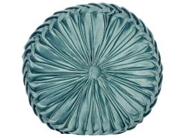 Velvet Cushion with Pleats 40cm Teal