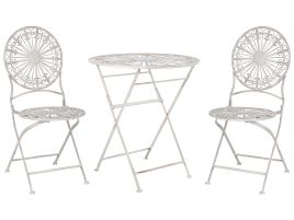 Metal Garden Bistro Set Off-White SCAFA