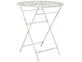 Metal Garden Bistro Table Ã¸ 70 cm Off-White SCAFA