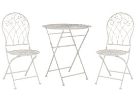 Metal Garden Bistro Set Off-White STIFFE