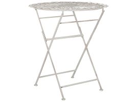 Metal Garden Bistro Table Ã¸ 70 cm Off-White STIFFE
