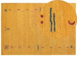 Wool Gabbeh Area Rug 160x230cm Yellow