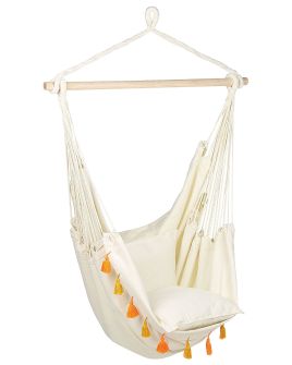 Cotton Hanging Hammock Chair Beige VARENA