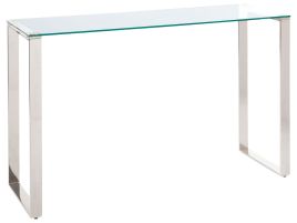 Glass Top Console Table Silver TILON