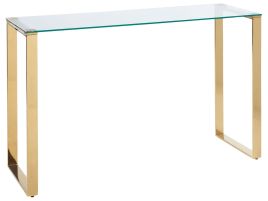 Glass Top Console Table Gold TILON