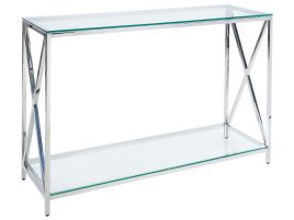Glass Top Console Table Silver AUDET