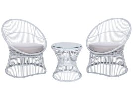 PE Rattan Bistro Set White MESYNA