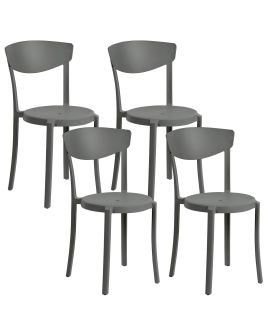 Set of 4 Dining Chairs Dark Grey VIESTE