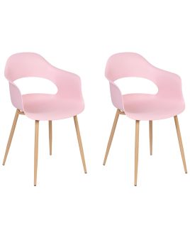 Set of 2 Dining Chairs Pink UTICA