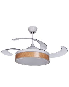 Retractable Blades Ceiling Fan with Light White FREMONT