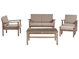 4 Seater Certified Acacia Wood Garden Lounge Set Dark MANILA