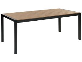 Aluminium Garden Table 180 x 90 cm Light Wood and Black VERNIO