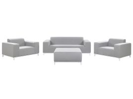 5 Seater Garden Sofa Set Light Grey with White ROVIGO