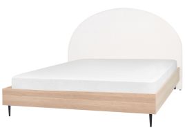 Fabric EU Super King Size Bed White MILLAY
