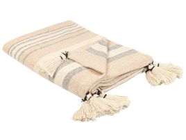 Cotton Blanket 130 x 170 cm Beige YARSELI