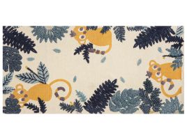 Cotton Kids Rug Animal Print 80x150cm Multicolour