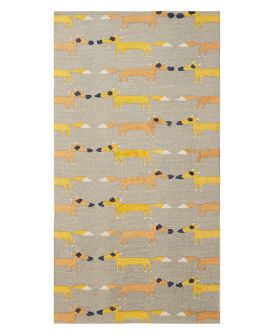 Cotton Kids Rug Fox Print 80x150cm Grey