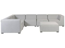 Right Hand 7 Seater Modular Garden Corner Sofa Set Light Grey AREZZO