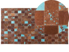 Cowhide Area Rug 80x150cm Brown and Blue