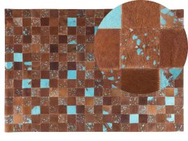 Cowhide Area Rug 140x200cm Brown and Blue