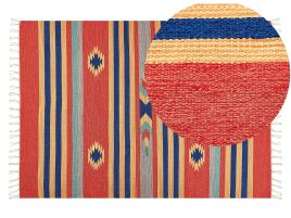 Cotton Kilim Area Rug 140x200cm Multicolour