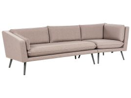 Right Hand 3 Seater Garden Sofa Beige LORETELLO