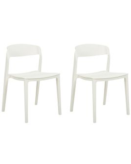 Set of 2 Dining Chairs White SOMERS