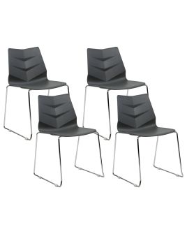 Set of 4 Dining Chairs Dark Grey HARTLEY