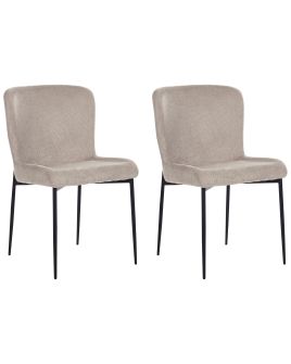 Set of 2 Fabric Chairs Taupe ADA