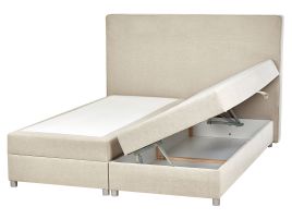 Fabric EU King Divan Bed Beige MINISTER